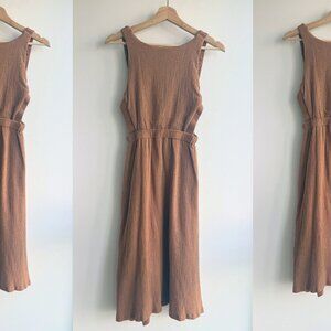 Cotton Crinkle Midi Dress